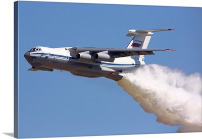 Il-76MD Transport Aircraft Of Russian Air Force Performing Water Drop