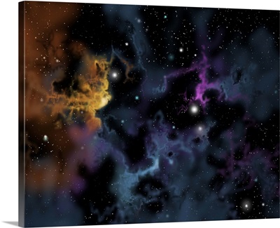 Illustration of a gaseous nebula from which star formation may occur