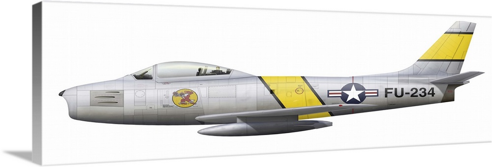 Illustration of a North American F-86F Sabre.