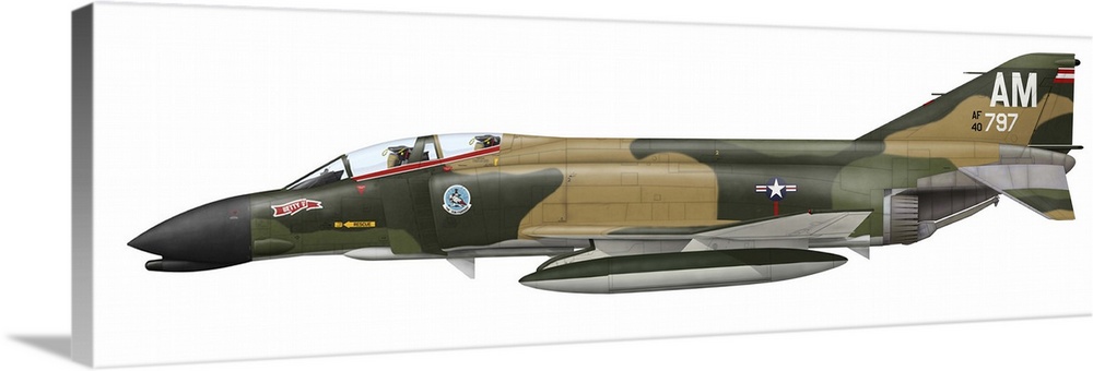 Illustration of an F-4C Phantom II of the 389th Tactical Fighter Squadron, 366th Tactical Fighter Wing, Da Nang Air Base, ...