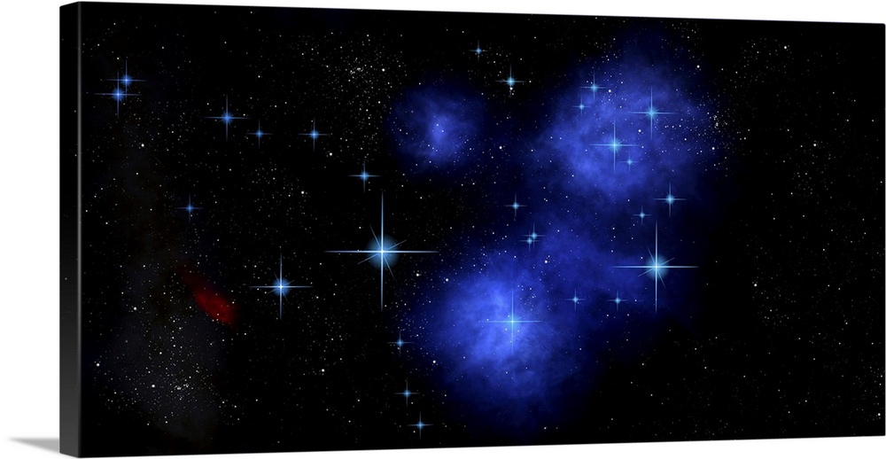 Illustration of the Pleiades star cluster. The Pleiades is an open star cluster in the constellation Taurus, also known as...