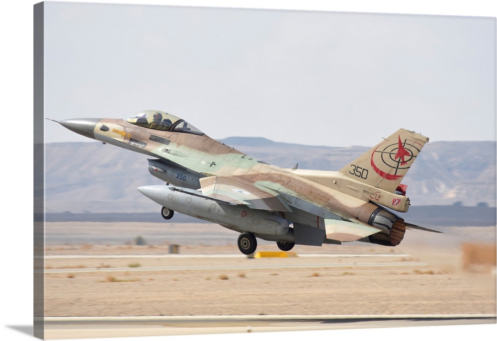 Israeli Air Force F-16C Barak taking off from Ovda Air Base, Israel.