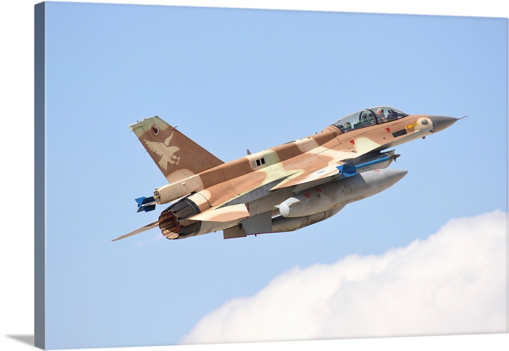 Israeli Air Force F-16D Barak taking off from Ovda Air Base, Israel.