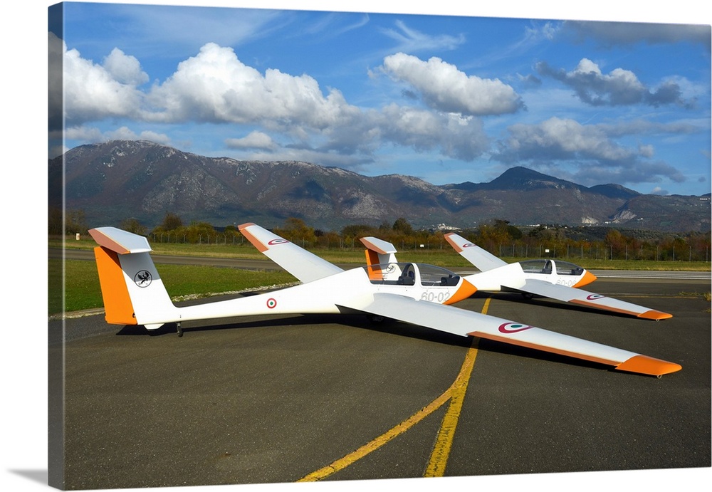 Italian Air Force Twin Astir gliders from 60th Stormo at Guidonia Airport, Italy.