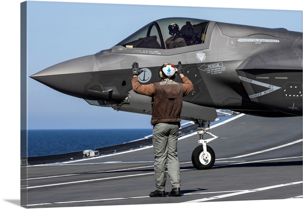Italian Navy F-35B On The Flight Deck Of The ITS Cavour Aircraft Carrier