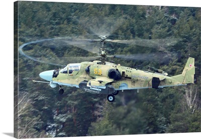 Ka-52 Alligator Attack Helicopter Of The Russian Air Force Taking Off, Russia