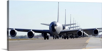 KC-135 Stratotankers in Elephant Walk formation at MacDill Air Force Base, Florida