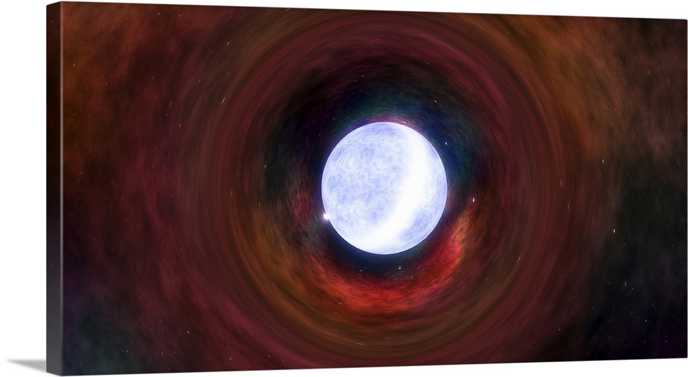 Kepler's Supernova with neutron star spinning in center.