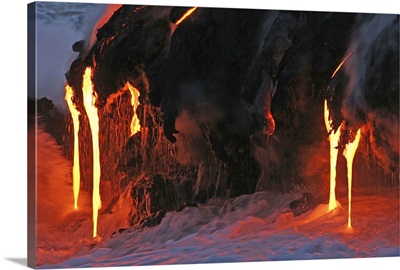 Kilauea lava flow sea entry Big Island Hawaii