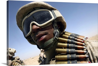 Lance Corporal waits for his turn on the M2 50caliber machine gun