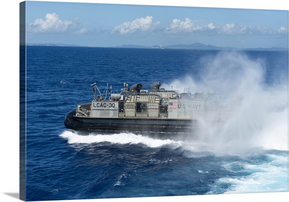 Landing Craft Air Cushion departs the well deck of USS Germantown.