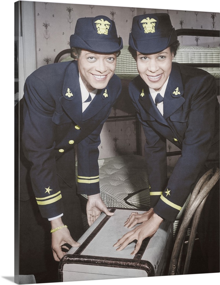 December 21, 1944 - Lt. Harriet Ida Pickens and Ens. Frances Wills, first Negro WAVES to be commissioned. They were member...