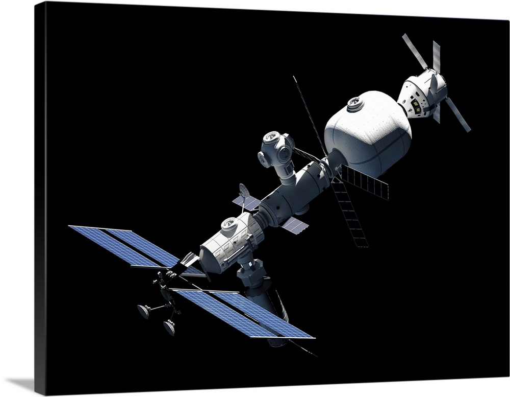 Lunar Gateway space station concept, complete view.