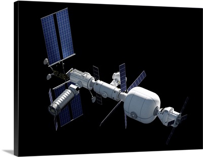 Lunar Gateway Space Station Concept, Complete View
