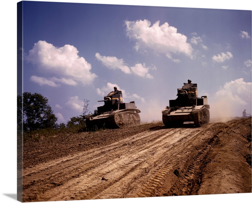 June 1942, M3 Stuart light tanks at Fort Knox, Kentucky.