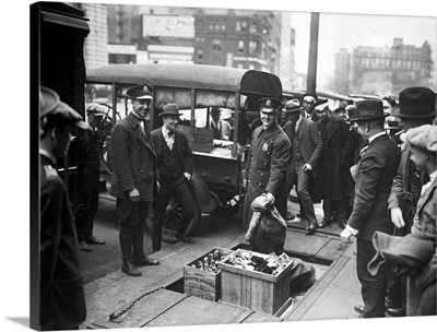March 23, 1923, Police Officials Destroying Confiscated Booze, Era Of The Prohibition