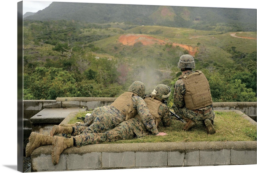 Marines engage unknowndistance targets at Camp Schwab, Japan Wall Art