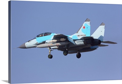 Mig-35 Jet Fighter Of Russian Air Force Landing, Zhukovsky, Russia
