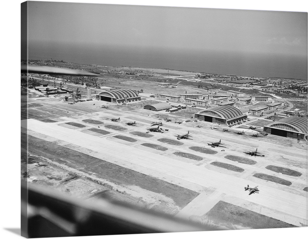 Military base of the United States Army air transport command, probably in South America, circa 1943.