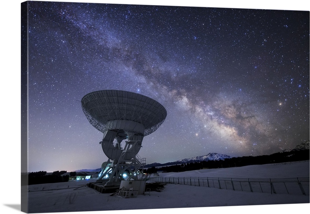 Milky Way rises above a radio telescope at the Nanshan observatory near Urumchi, Xinjiang, China