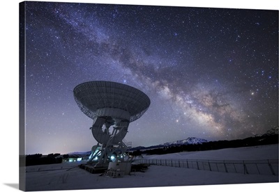 Milky Way Above A Radio Telescope, Nanshan Observatory Near Urumchi, Xinjiang, China