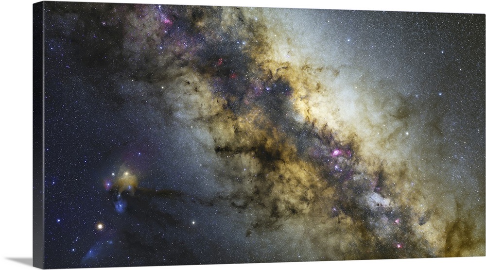 Milky Way with visible planets, nebulae and open clusters.