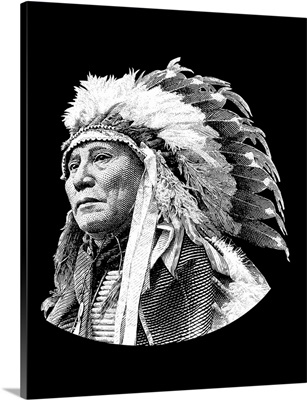 Native American History Design Of Chief Hollow Horn Bear, A Brule Lakota Leader