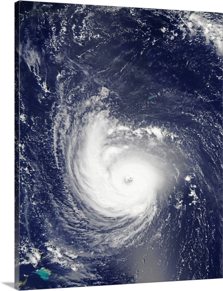 Natural-color image of Hurricane Florence in the Atlantic Ocean.