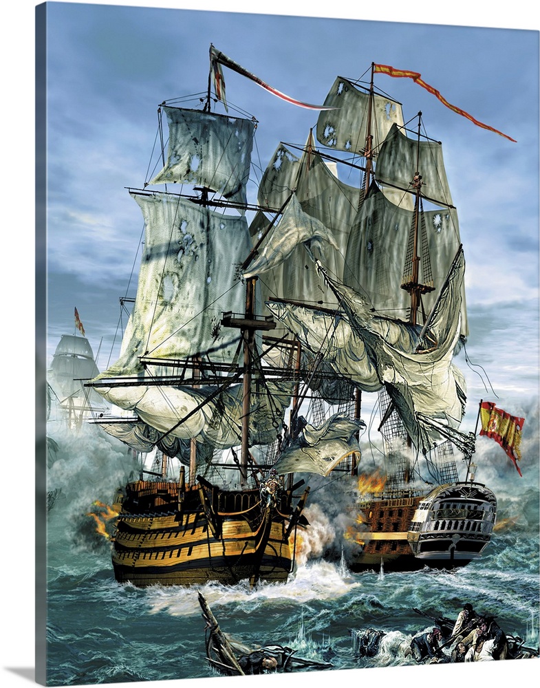 Naval warfare were dominated by sailing ships, lasting from the 16th to the mid 19th century.