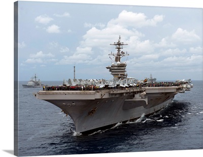 Nimitz class aircraft carrier USS Carl Vinson transits the Bay of Bengal