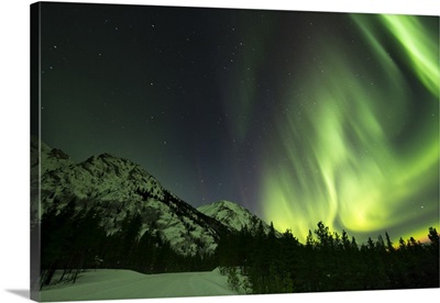 Northern lights over Annie Lake Road, Yukon, Canada