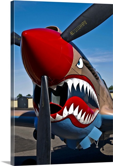 Nose art on a Curtiss P-40E Warhawk Photo Canvas Print | Great Big Canvas