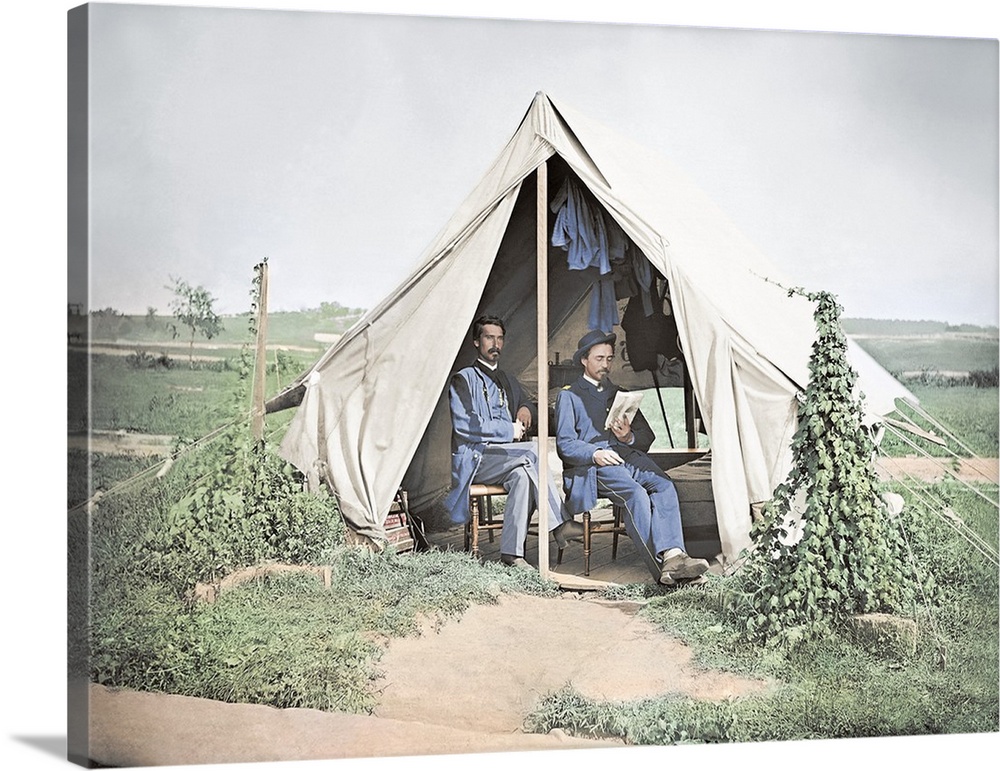 Officers of a Company of the 8th Pennsylvania Infantry during the American Civil War, 1861 -1865. ..This photo has been di...