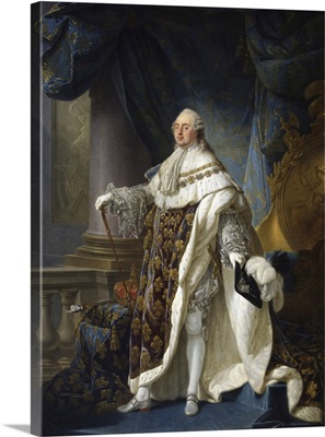 Oil Painting Portrait Of Louis XVI, King Of France, Dressed In His Grand Royal Attire