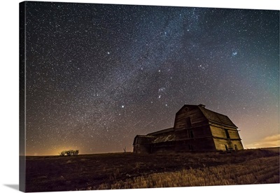 Orion And The Winter Milky Way Over An Old Barn In Alberta, Canada