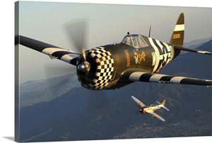 P-47 Thunderbolts flying over Chino, California image thumbnail