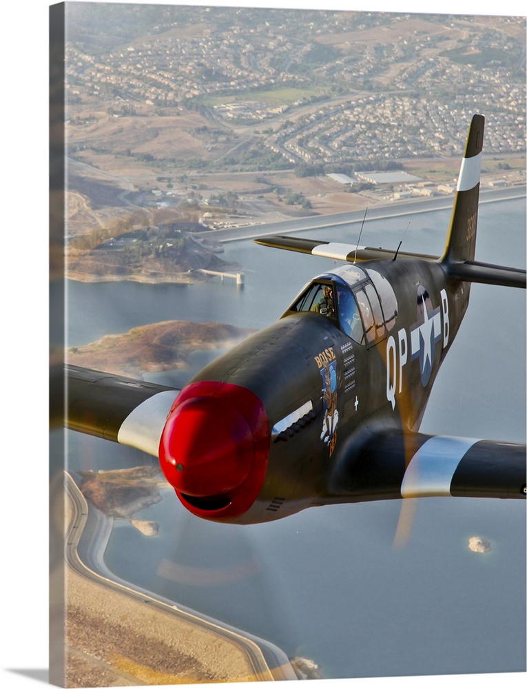 P-51B Mustang in flight over China, California.