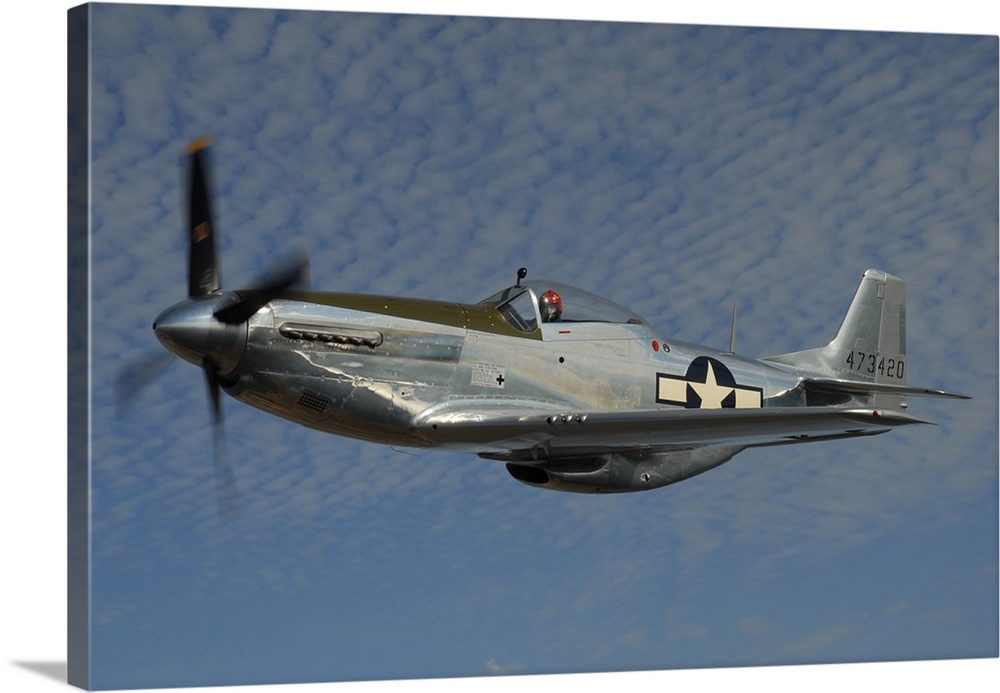 P-51D Mustang flying over Santa Rosa, California.