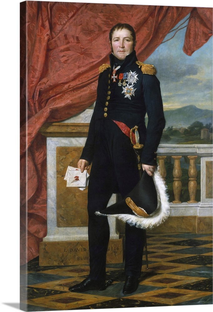 Painted portrait of French General and Statesman Etienne Maurice Gerard.