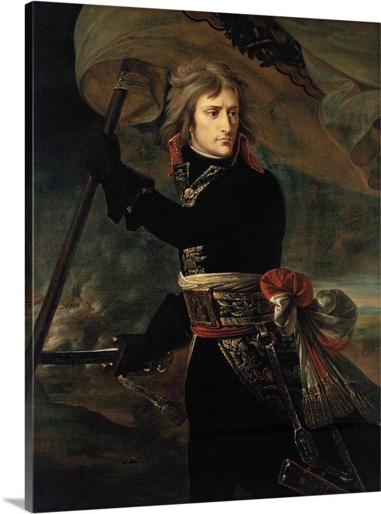 Painting of Napoleon Bonaparte during the Battle of Arcole.