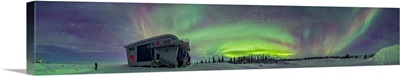 Panorama Of Auroral Arcs On The Shore Of Hudson Bay, Canada
