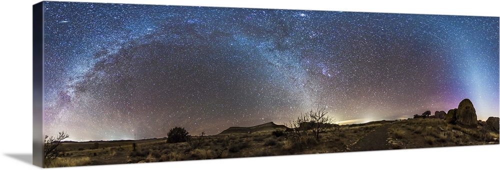 January 16, 2015 - A 360 degree rectilinear panorama of the New Mexico evening sky showing the zodiacal light rising out o...