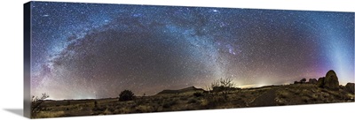 Panorama of Milky Way and zodiacal light over New Mexico