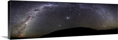 Panoramic view of the Milky Way over Somuncura, Argentina
