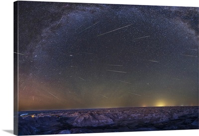 Perseids Meteor Shower, Dinosaur Provincial Park In Alberta, Canada