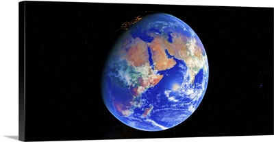 Planet Earth Centered On Africa, India And The Middle East