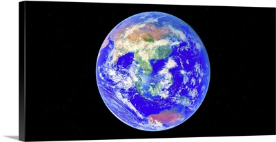 Planet Earth Centered On Asia, Australia And Russia