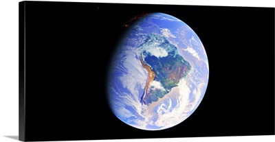 Planet Earth Centered On South America