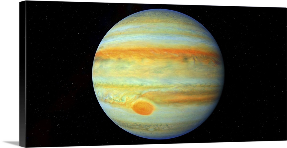 Artist's concept of planet Jupiter. Jupiter is a gas giant planet and the largest planet in our solar system.