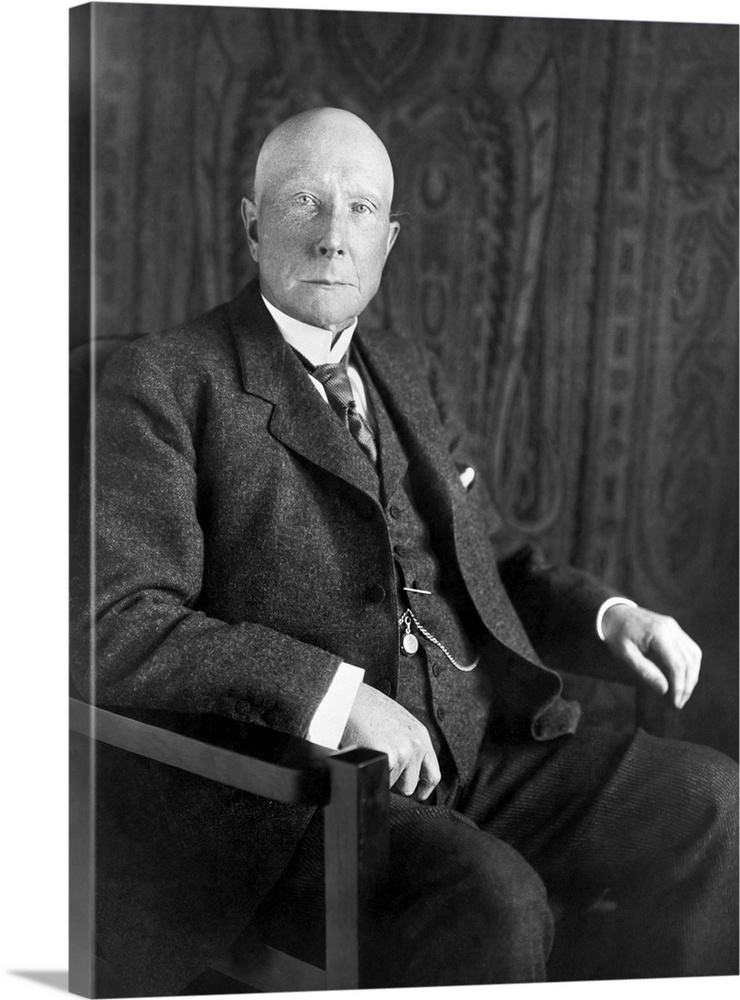 Portrait of American business magnate John D. Rockefeller.